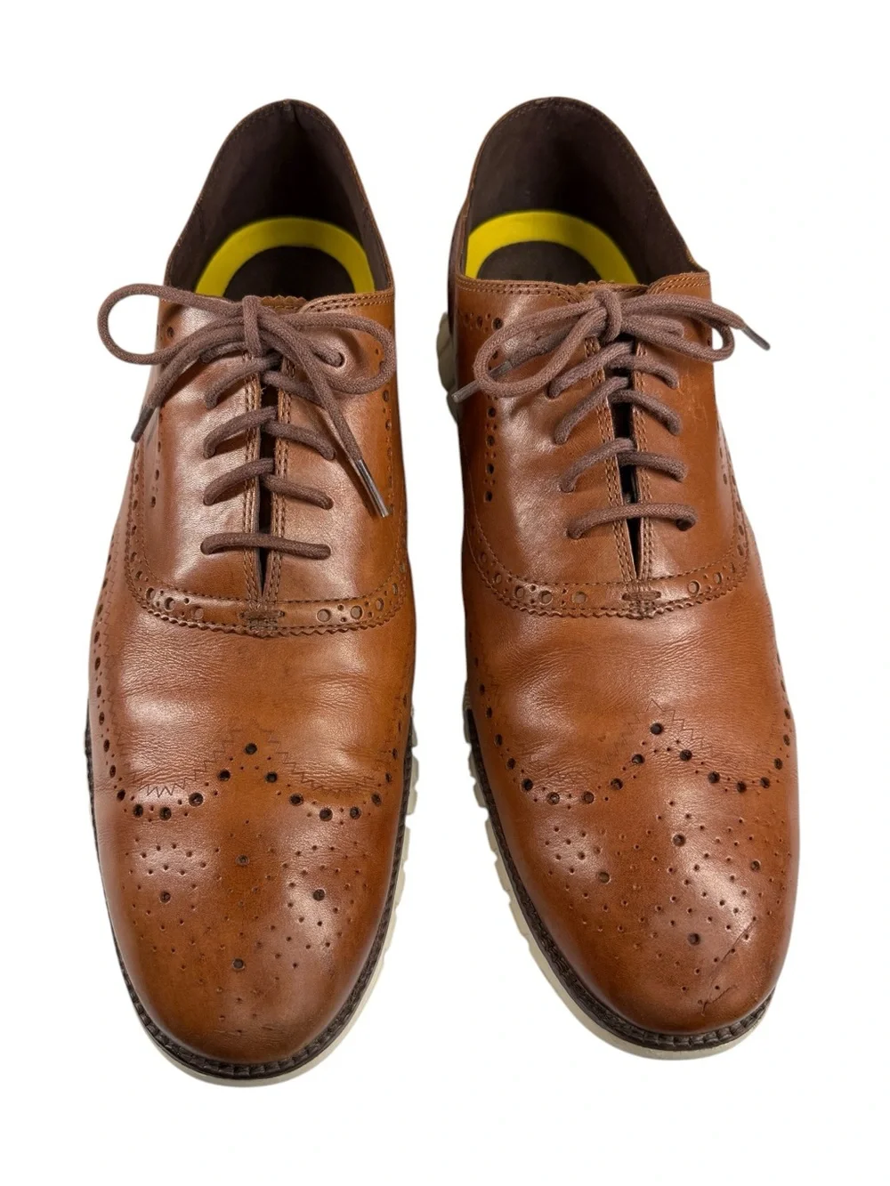 Cole Haan ZerøGrand Brown Leather Wingtip Oxford Dress Shoes Grand.OS Men's 15W